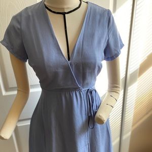 LUSH Nordstrom Baby Blue Wrap Mini Dress